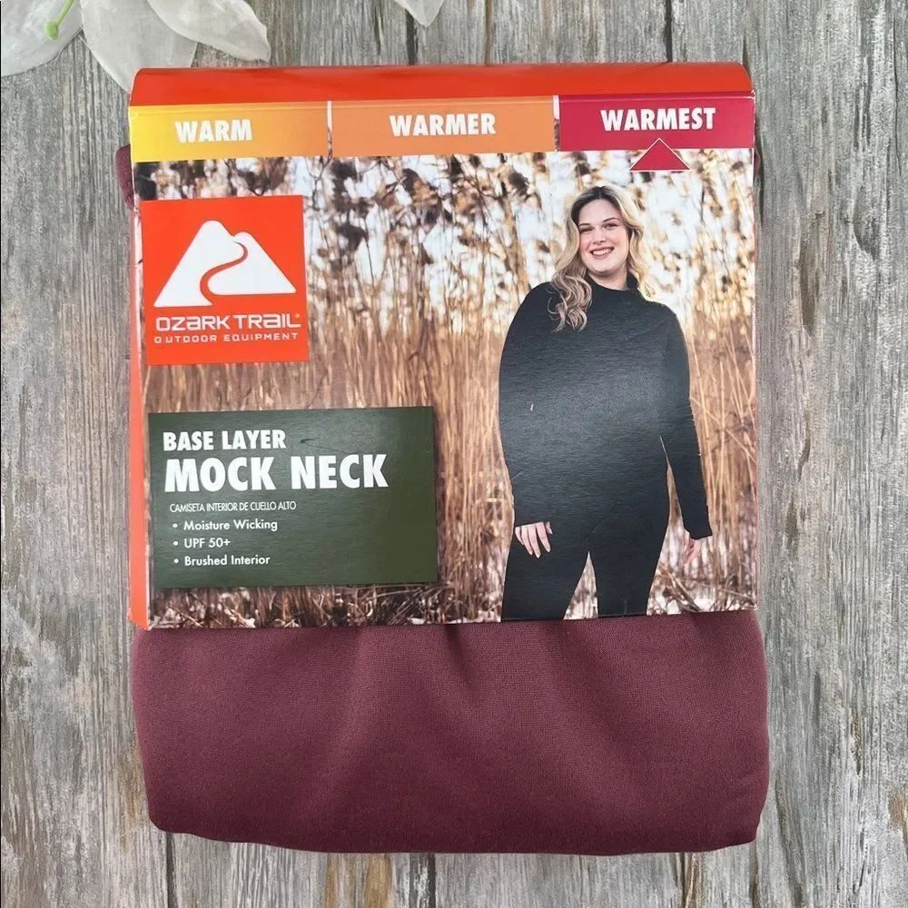 Women's Warmest Thermal Long Sleeve Fleece Mockneck Top Size M